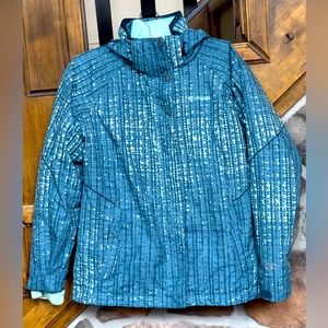COLUMBIA Ladies ski jacket, teal size L w/ fleece liner, Interchange technology